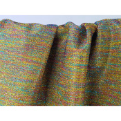 Tissu Maille Scuba Lurex Effet Rayé Doré