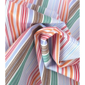 Tissu Popeline 100 % Coton Rayures Multi-Co