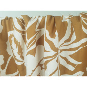 Tissu Satin de Coton Fleurs Camel / Ecru