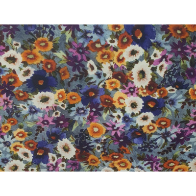Tissu Satin de Soie Fleurs Vintage