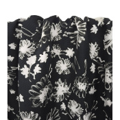 Tissu Sergé Léger 100 % Tencel Fleurs Noir / Blanc