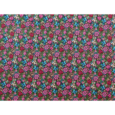 Coupon Voile Fleurs Folk 100 cm x 150 cm