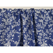Tissu Voile de Coton Fleurs Bleu