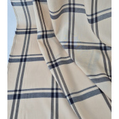 Tissu Voile 100 % Modal Carreaux Beige