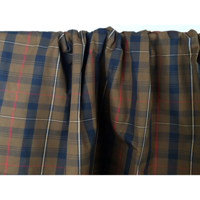 Tissu Toile de Coton Ciré Déperlant TARTAN Choco