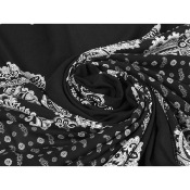 Tissu Voile de Viscose Bandana Placé Noir