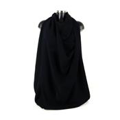 Tissu Crepe Froissé Laine / Viscose Noir