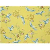 Tissu Crepe LONDRES Jaune Imprimé Grues