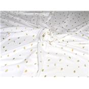 Tissu Jersey Léger Coton / Modal Feuilles Foil Doré