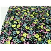 Tissu Crepe Noir Floral