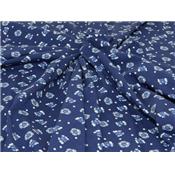 Tissu Jersey Coton / Elasthanne Fleurs et Papillons