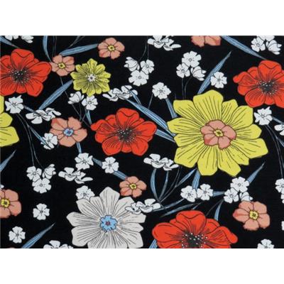Coupon Jersey Coton / Elasthanne Imprimé Fleurs Champetres Sauvages 40 cm x 170 cm