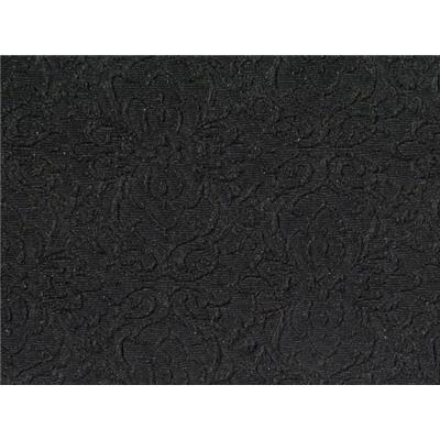 Tissu Jersey Structuré Motifs Fleurs / Lurex Noir