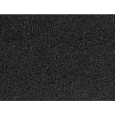 Tissu Jersey Structuré Motifs Fleurs / Lurex Noir