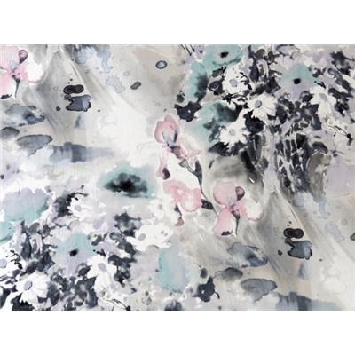 Tissu Jersey Viscose / Elasthanne Imprimé Fleurs Aquarelle