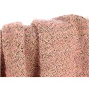 Tissu Lainage Bouclette Vieux Rose Chiné