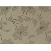 Tissu Jersey Polyamide / Elasthanne Vert Olive Imprimé Fleurs Foil Doré