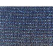 Tissu Tweed Bleu Marine Fils Multicolores, Lurex Argent
