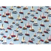 Tissu Voile de Coton Imprimé Bateaux