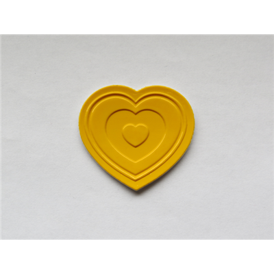 Patch Coeur Jaune en Vinyle 46 mm