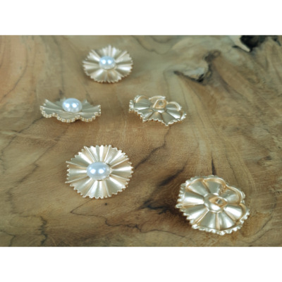 Bouton Doré Fleur & Perle 23 mm