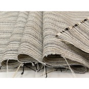 Tissu Jacquard Beige / Noir Lurex Argent