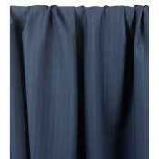 Tissu Tailleur 100 % Laine Rayures TENNIS Bleu