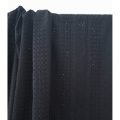 Tissu Broderie Anglaise Fleurs & Graphique Noir