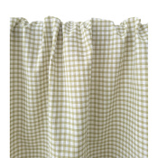 Tissu Chambray 100 % Coton Vichy Kaki Clair / Blanc