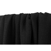 Tissu Crepe Froissé Laine / Viscose Noir