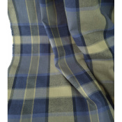 Tissu Flanelle 100 % Coton TARTAN Kaki / Marine