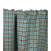Tissu Lainage Léger Carreaux Turquoise / Kaki