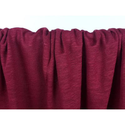 Tissu Maille Jersey 100 % Lin Bourgogne