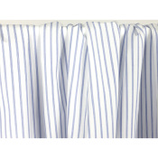 Tissu Popeline 100 % Coton Blanc Rayé Bleu