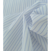 Tissu Popeline 100 % Coton Rayures Bleu