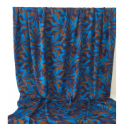 Tissu Popeline 100 % Viscose Blue Foliage Dream