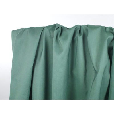 Tissu Popeline Coton / Polyester Paper Touch Vert Lichen
