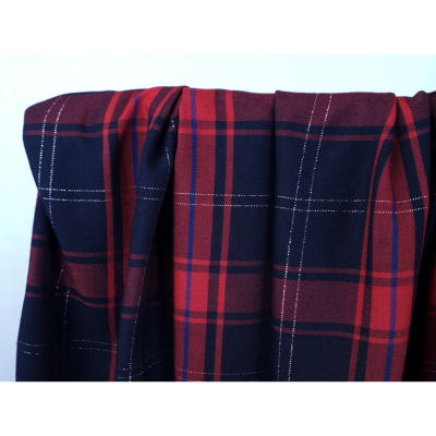 Tissu Sergé Léger Viscose Tartan Lurex