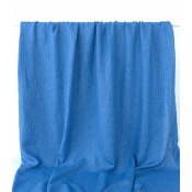 Tissu Toile 100 % Lin Rayures TENNIS Bleu / Blanc