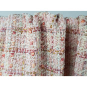 Tissu Tweed Rose Pale / Ecru Lurex Argent, Doré & Rose