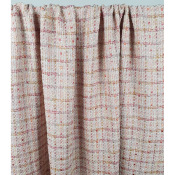 Tissu Tweed Rose Pale / Ecru Lurex Argent, Doré & Rose