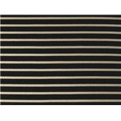 Tissu Jersey Rayé Noir / Beige Envers Gratté