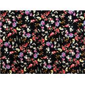 Tissu Jersey Viscose / Elasthanne Floral Noir