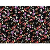 Tissu Jersey Viscose / Elasthanne Floral Noir