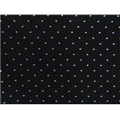Tissu Voile Noir Imprimé Pois Tete d'Epingle Foil Doré