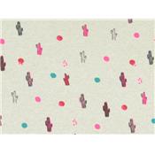 Tissu Jersey Imprimé Cactus et Pois