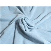 Tissu Molleton Bleu Givré Chiné Toucher Peau de Pêche