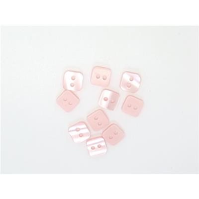 Lot De 18 Boutons Vintage En Nacre Rose Flashy - 11mm, 4 Trous - France
