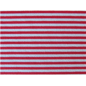 Tissu Jersey Polyester / Elasthanne Imprimé Rayure Blanc / Rouge