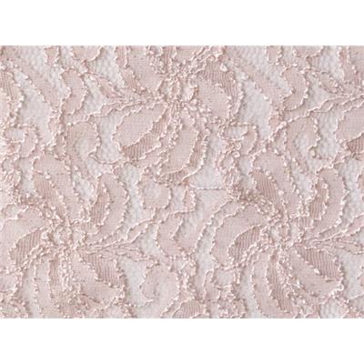 Tissu Dentelle Rose Pale / Paillette Doré